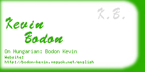kevin bodon business card